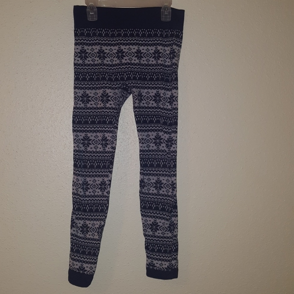 Foax Knit Winter Snowflake Paterned Leggings